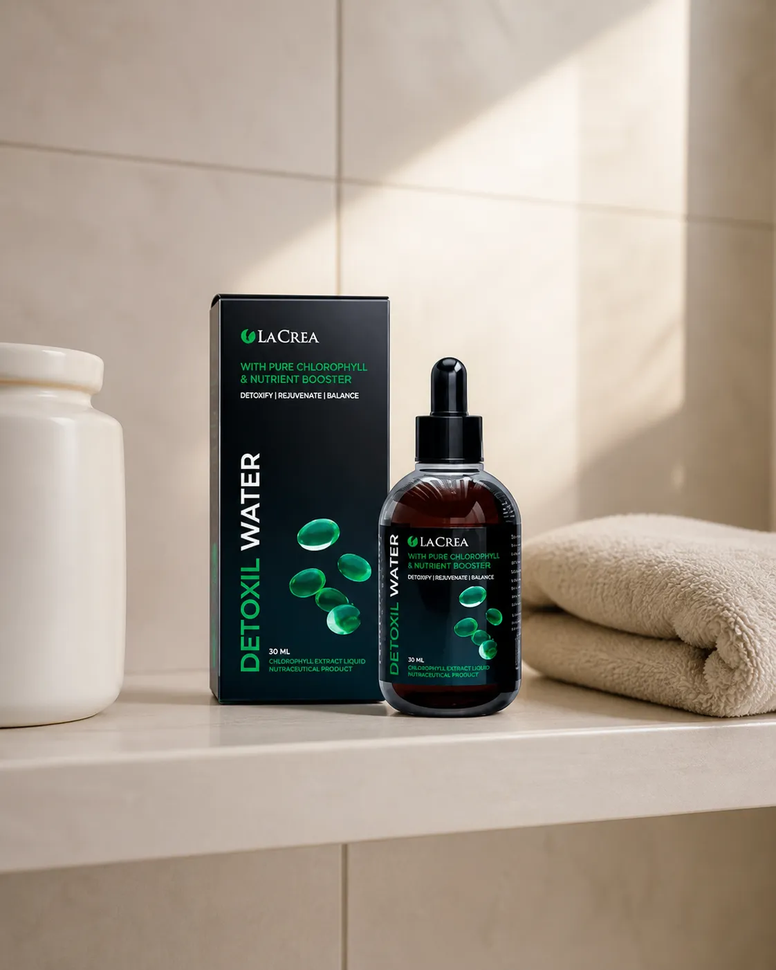 Detoxil water — Verpackung im Alltag