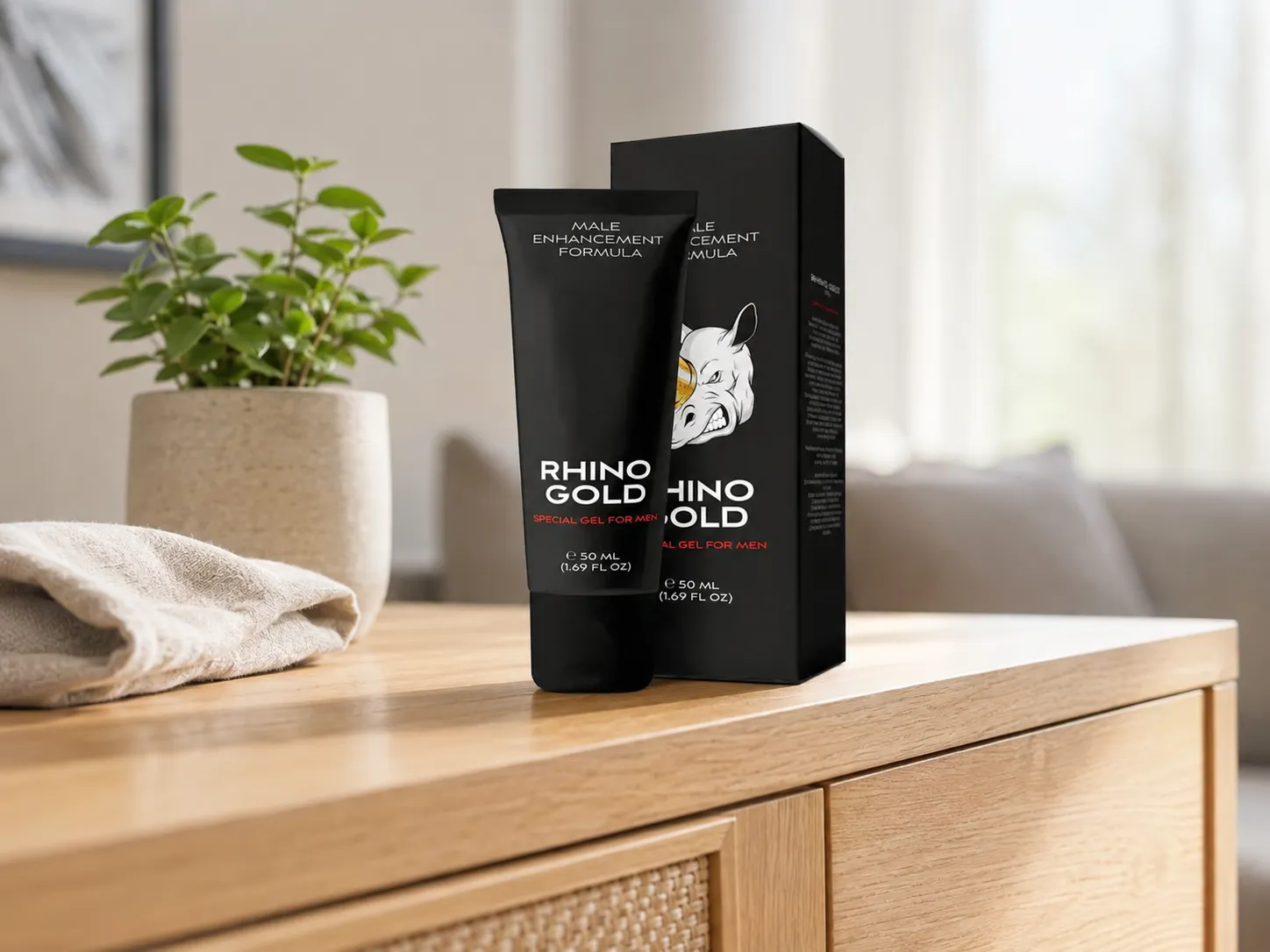 Rhino Gold Gel — Verpackung im Alltag