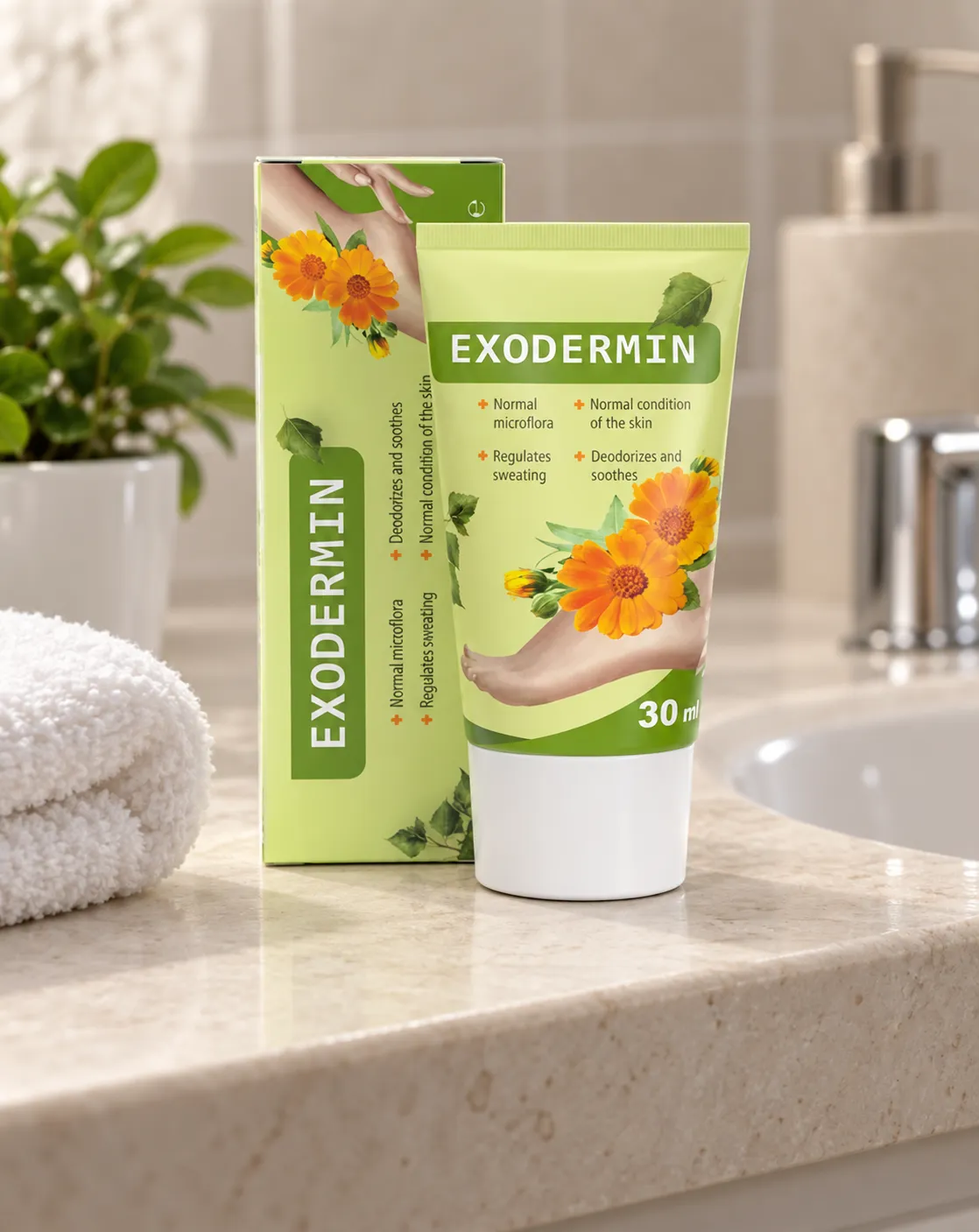 Exodermin — Verpackung im Alltag